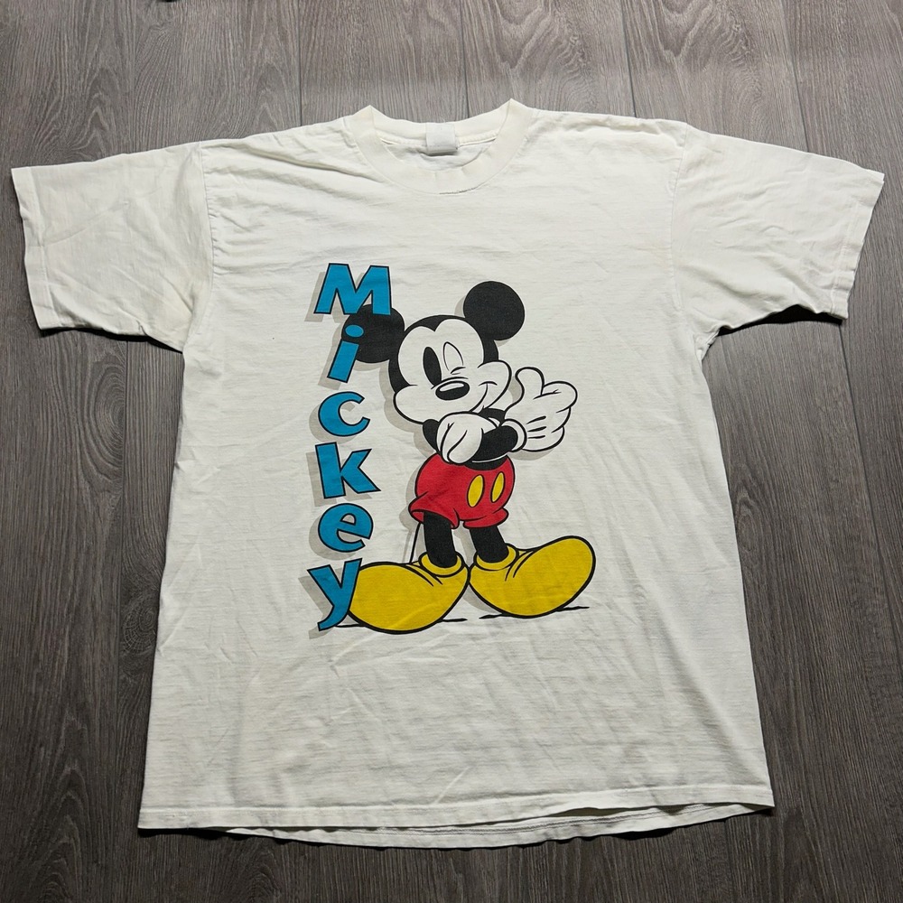 Vintage Mickey & Co Disney XL Mickey Mouse Graphic T-Shirt White Mens 90s